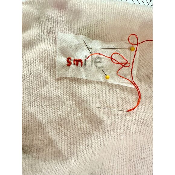 Hand-Embroidered Upcycled Vest Boho Chic Eco Friendly Pink Cashmere Valentines - Picture 8 of 8